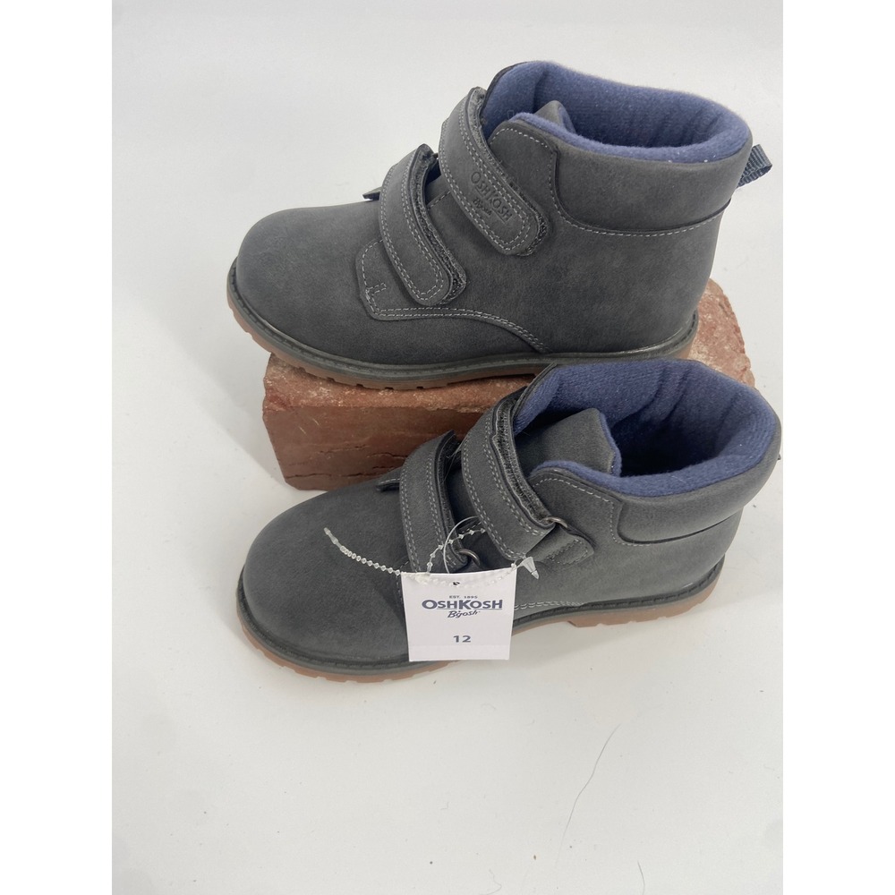 OshKosh B'gosh Kids Gray AXYL S Double Strap Boots Size 12 EUR 30-NWT